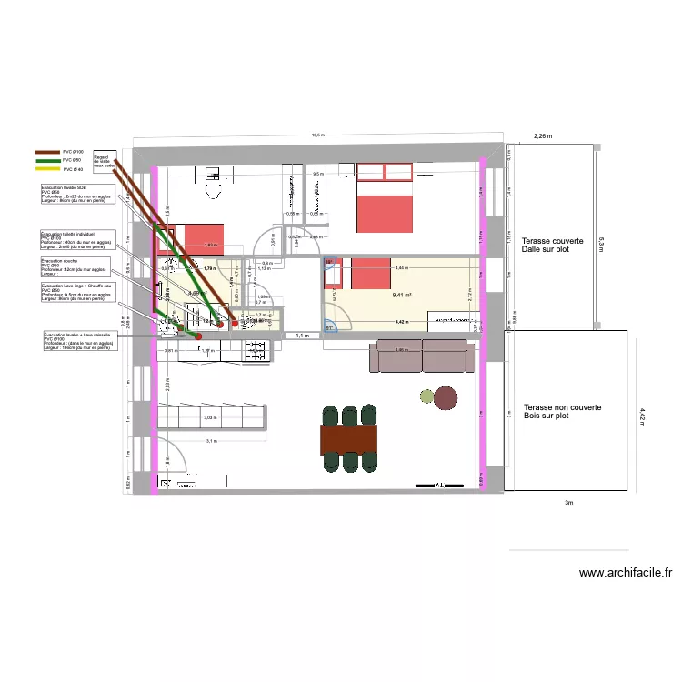 APPART 2 RDC modifie cham. Plan de 3 et 15 m² APPART 2 RDC modifie cham. Plan de 3 et 15 m²