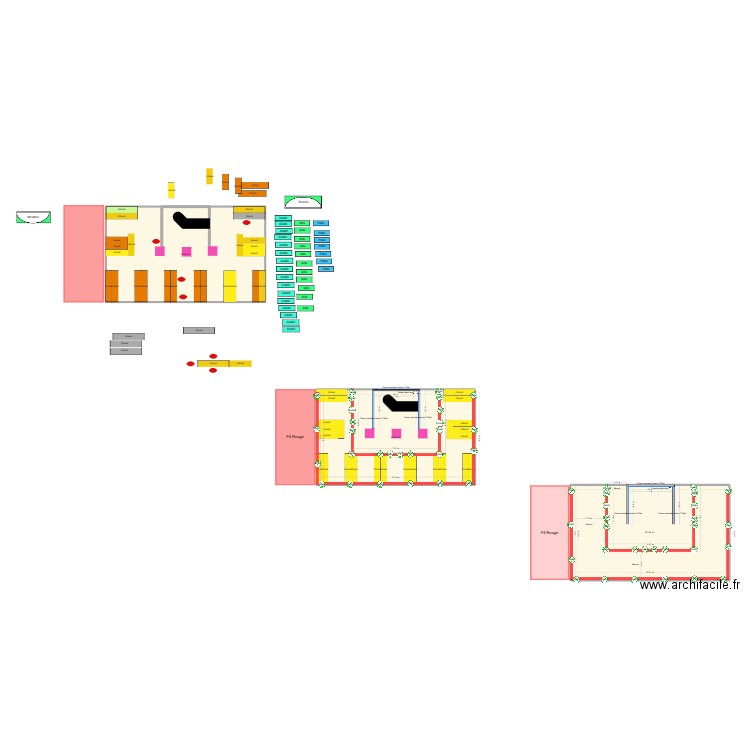 Salon J26 V3 Léon. Plan de 3 pièces et 180 m2