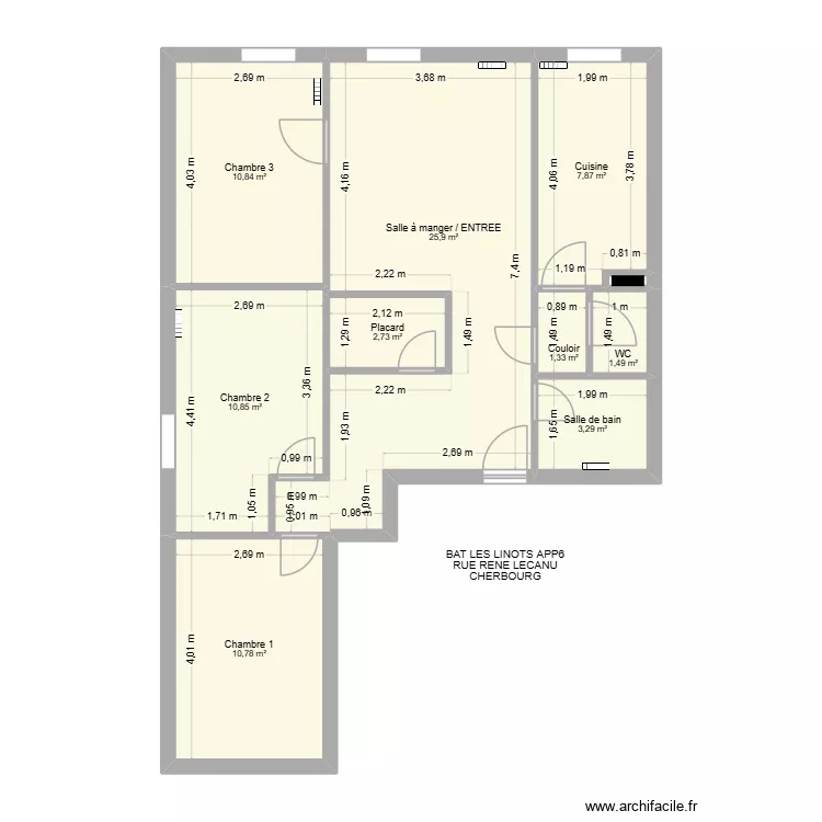 BAT LES LINOTS LGT6. Plan de 10  et 75 m²