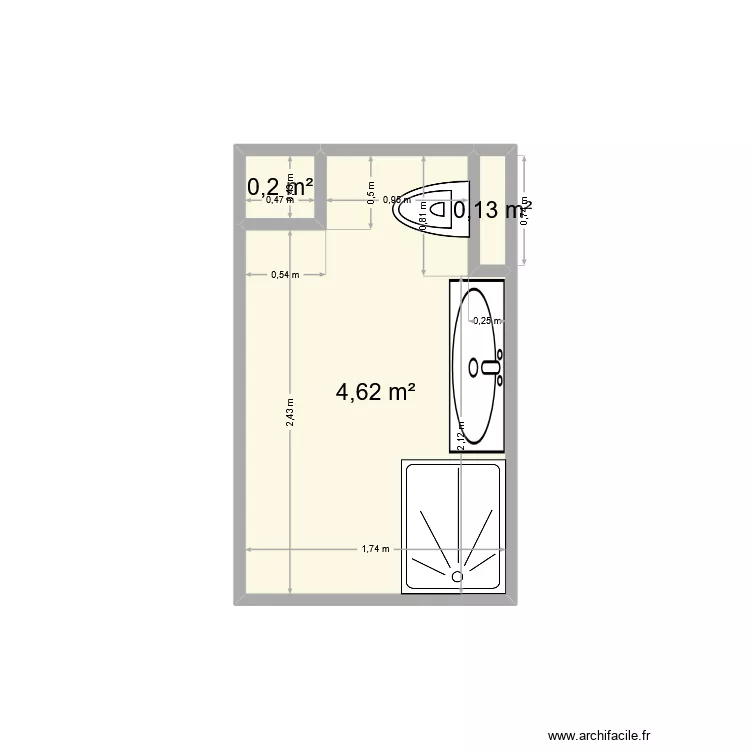 ERCEAU. Plan de 3  et 5 m²
