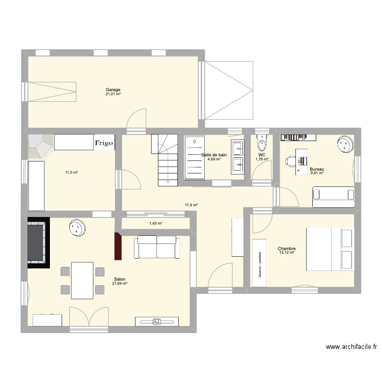 Maison Horgues. Plan de 9 pièces et 108 m2