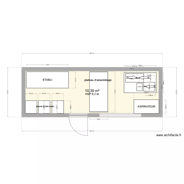 ATELIER. Plan de 1 et 10 m² ATELIER. Plan de 1 et 10 m²
