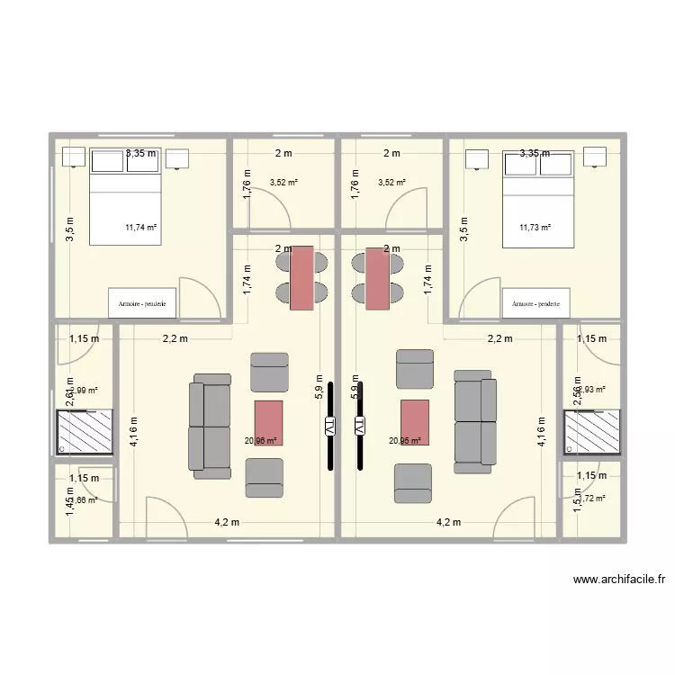 gilles2. Plan de 10  et 82 m²
