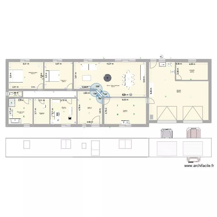 AVP 1. Plan de 11  et 243 m²