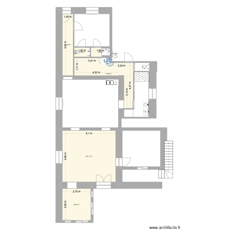 SCI MERLIN. Plan de 6 pièces et 54 m2
