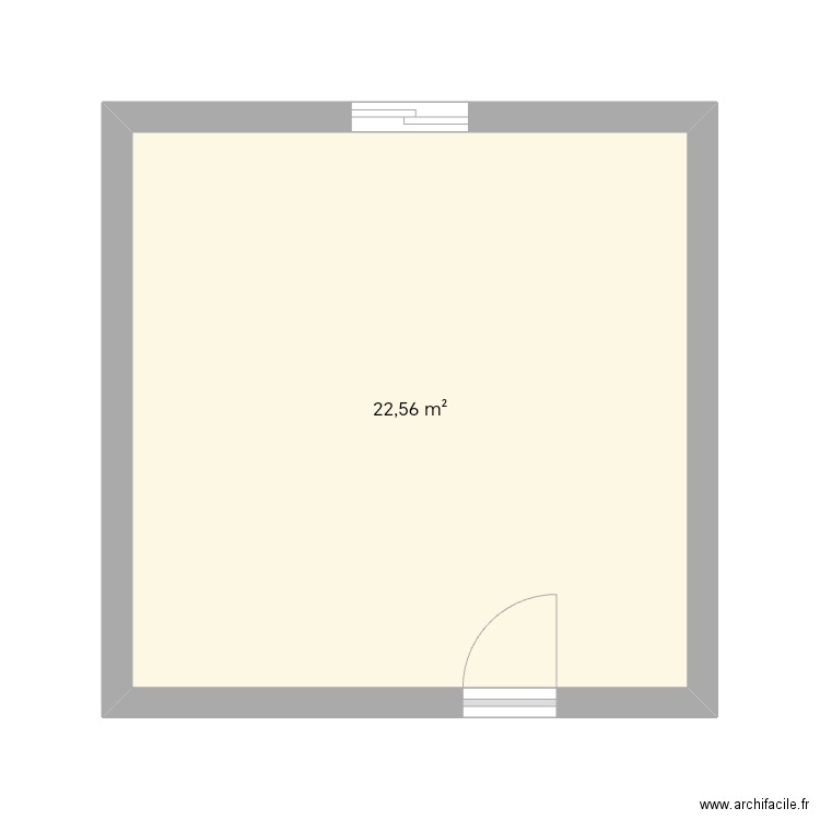 Jaja. Plan de 1 pièce et 23 m2