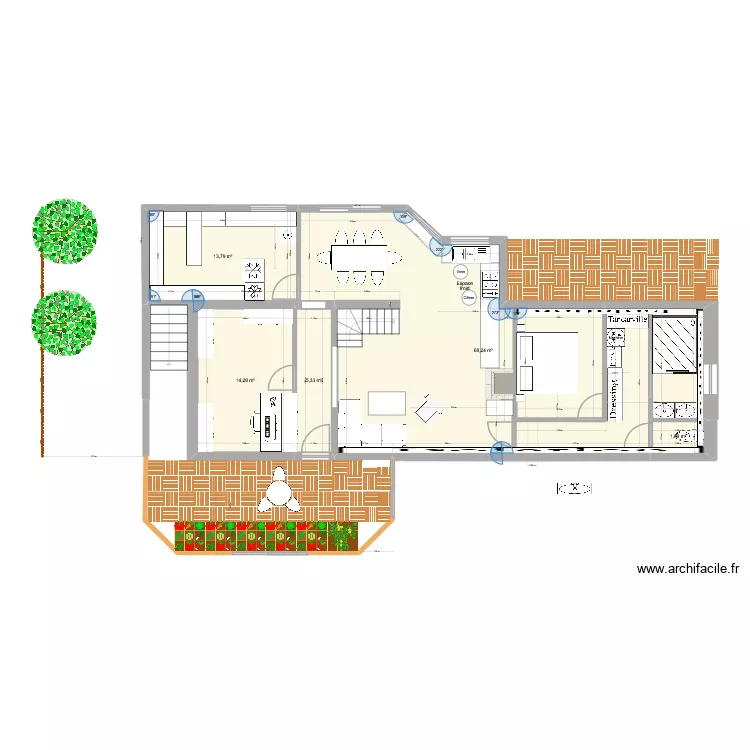 Projet au 24/06/26. Plan de 20  et 172 m²