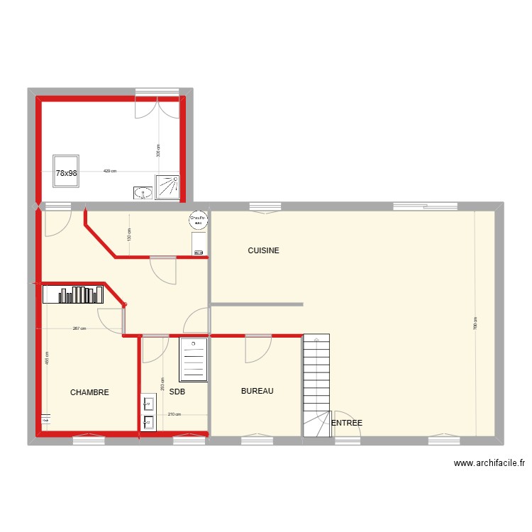  CLAVEAU OUZOUER. Plan de 8 pièces et 95 m2