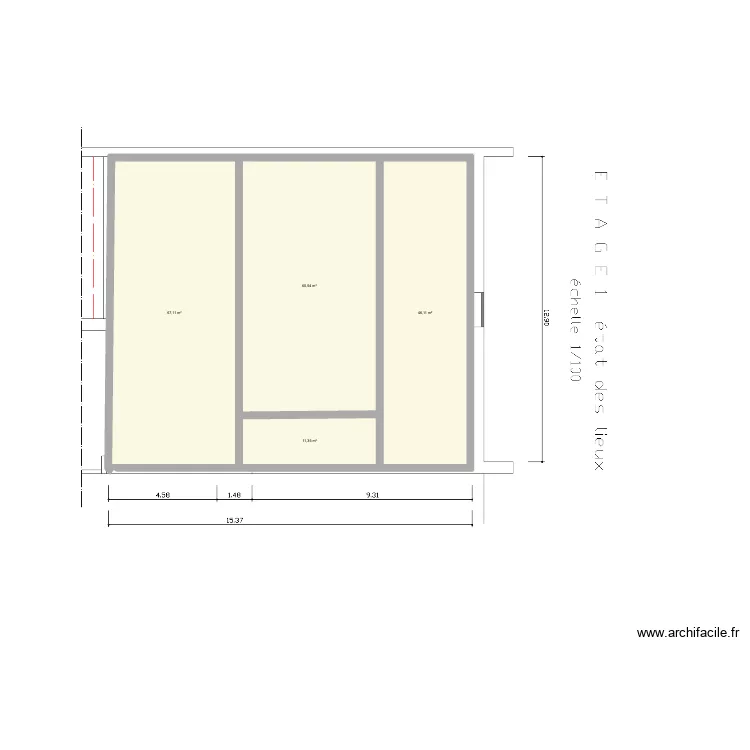 lez grenier. Plan de 4  et 185 m²