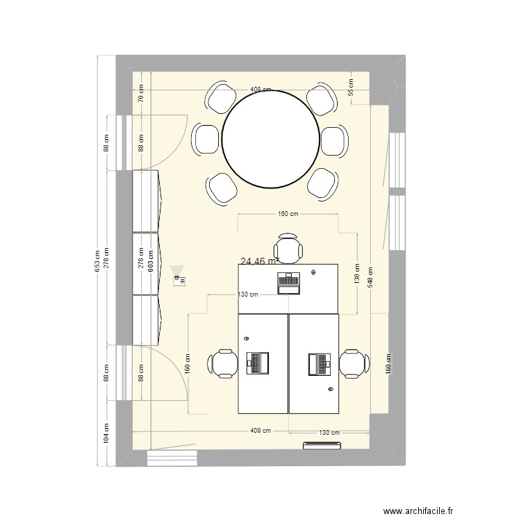 Bureau2. Plan de 1 pièce et 24 m2