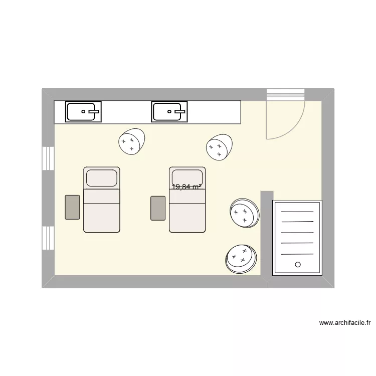 cabine duo. Plan de 1 Pièce et 20 m² cabine duo. Plan de 1 Pièce et 20 m²