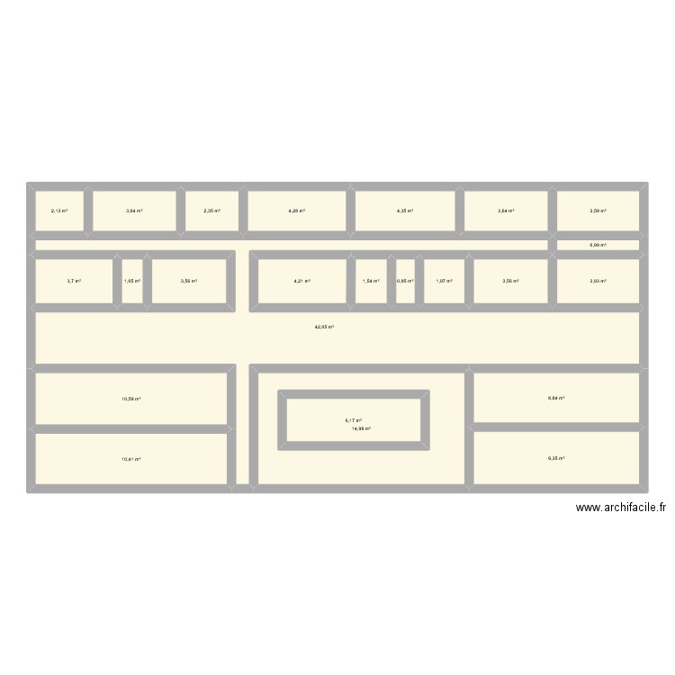 PLAN LCT BAS. Plan de 24 pièces et 161 m2
