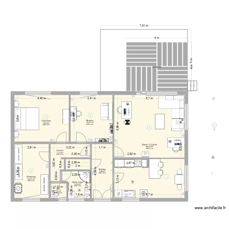 Rez de chaussée_aménagement 06 2026. Plan de 8 et 110 m² Rez de chaussée_aménagement 06 2026. Plan de 8 et 110 m²