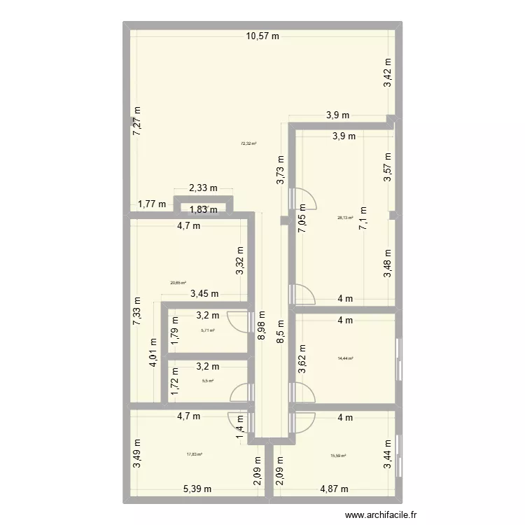 DJAA. Plan de 9  et 181 m²