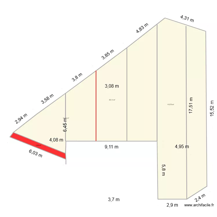 jardin 1 quatre. Plan de 4  et 178 m²