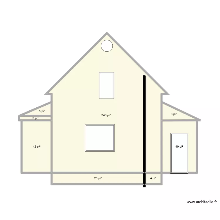 Genevi&egrave;ve. Plan de 22  et 230 m²
