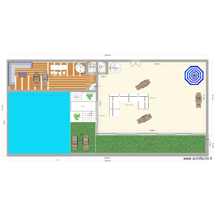 Duplex. Plan de 4 pièces et 448 m2