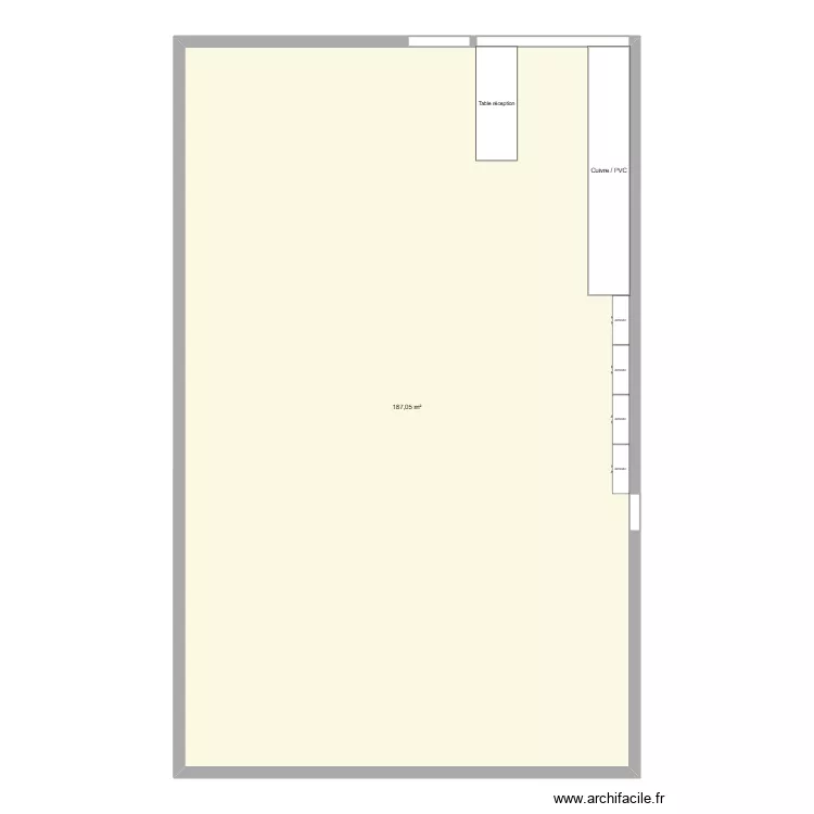 entrepot. Plan de 1 Pièce et 187 m²