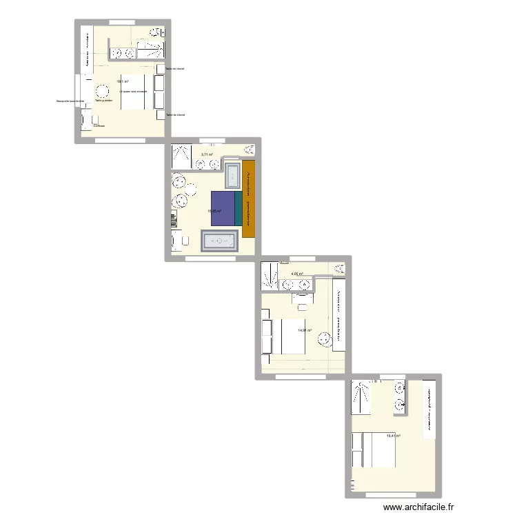 chambre parentale. Plan de 