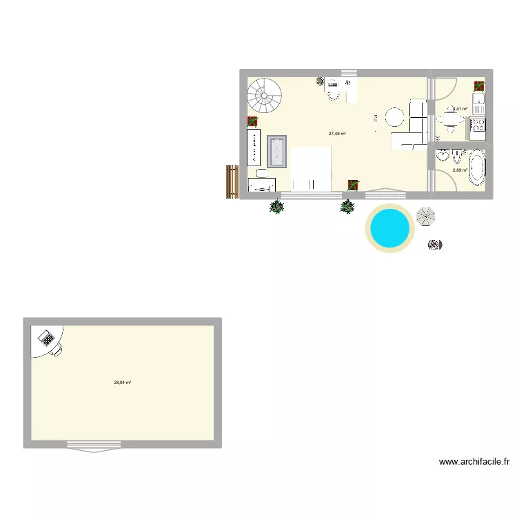 ma maison. Plan de 4  et 63 m²