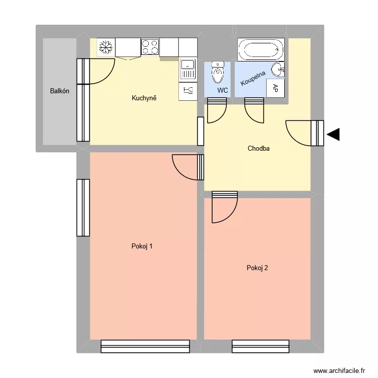 Provaznick&aacute; 1531, byt 1. Plan de 13 pièces et 188 m²
