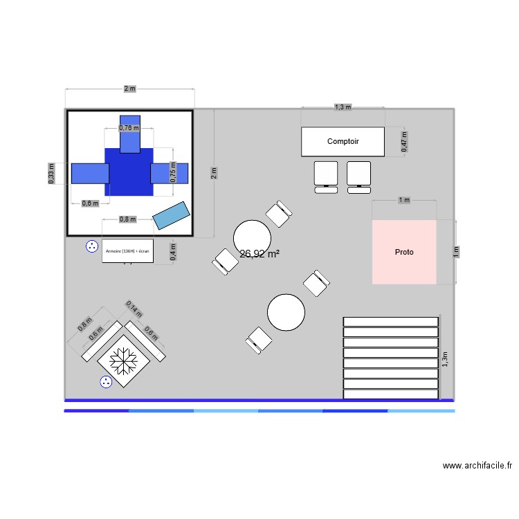 Paysalia. Plan de 1 pièce et 27 m2