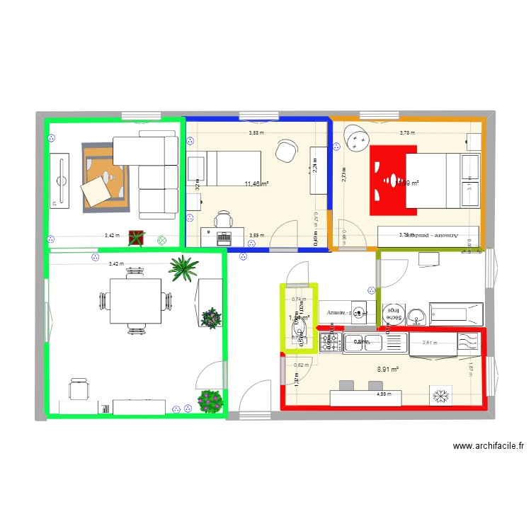 APPART PERPI 3. Plan de 0 pièce et 0 m2