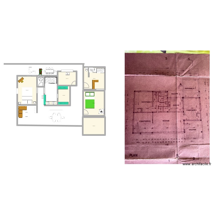 TONTON KIKI/ PLAN 2. Plan de 6 pièces et 135 m2