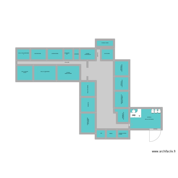 ROMANE. Plan de 23 pièces et 22 m2