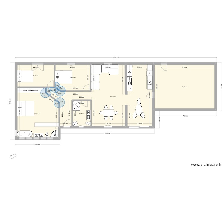 SARLAT 176 ARMAND 01 MEUBLE. Plan de 6 pièces et 156 m2