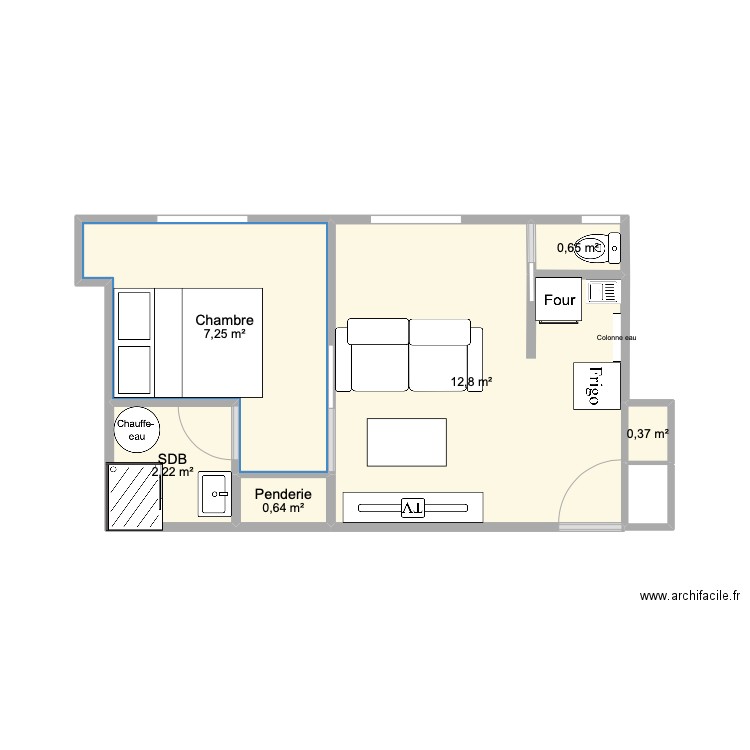 Appartement Auriane Paris Idee 2. Plan de 6 pièces et 24 m2