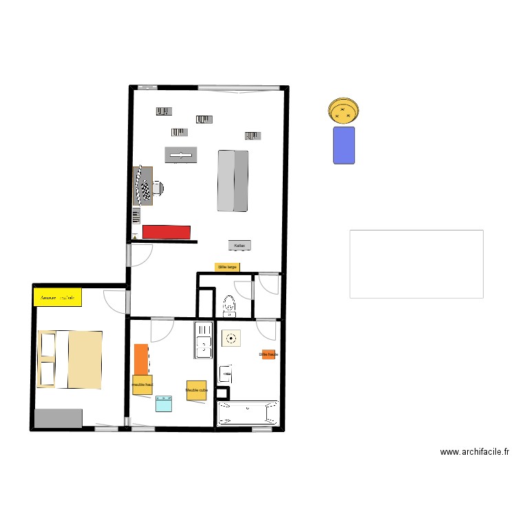 cook. Plan de 7 pièces et 60 m2
