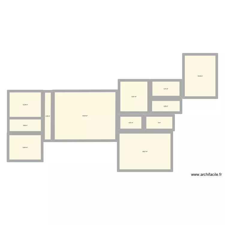 Essai 1. Plan de 12  et 159 m²