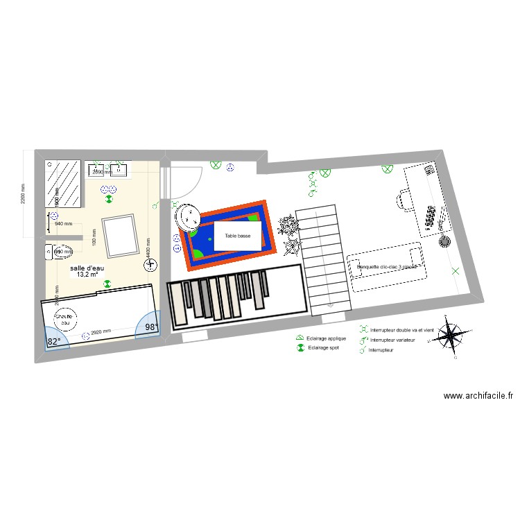 installation electrique etage 2. Plan de 0 pièce et 0 m2