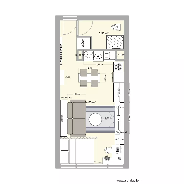 MontreuilV3. Plan de 4 et 28 m² MontreuilV3. Plan de 4 et 28 m²