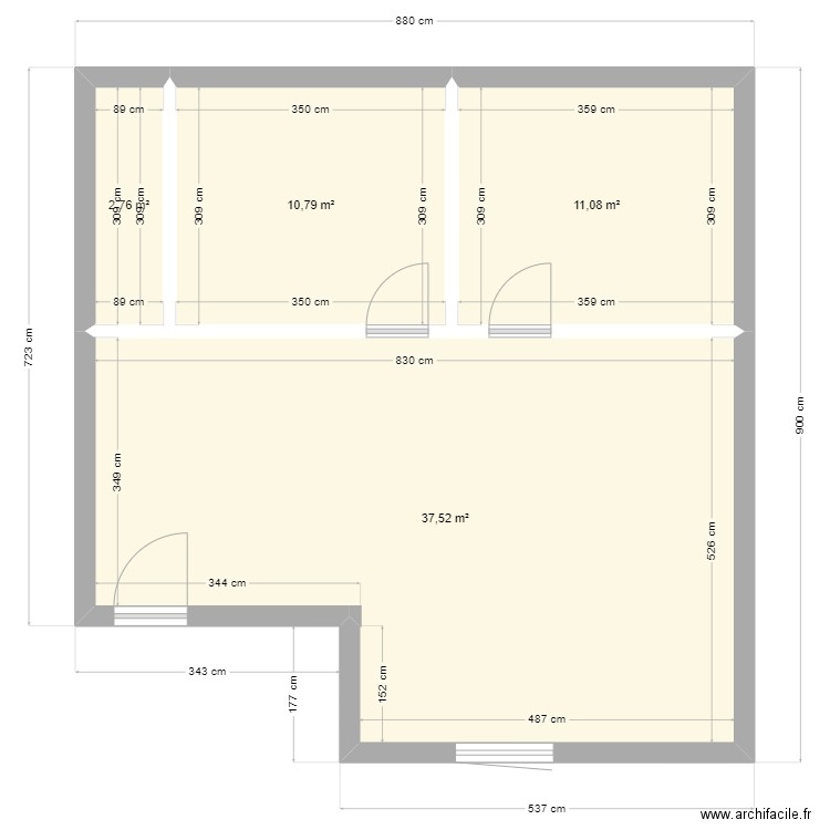 Projet Montreux - 1er - Appart 3. Plan de 0 pièce et 0 m2