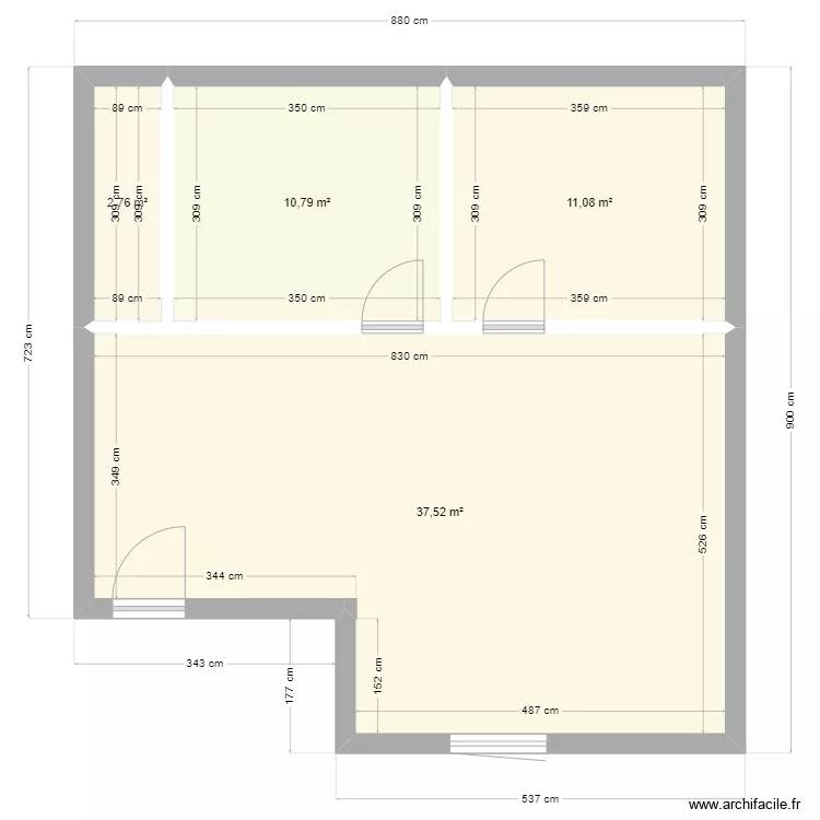 Projet Montreux - 1er - Appart 3. Plan de 