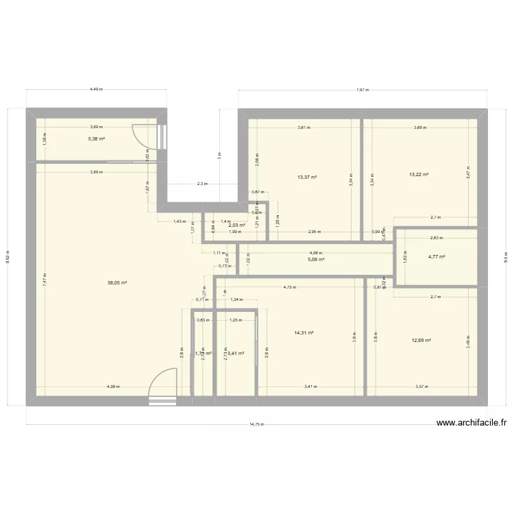 Maison Tr&eacute;voux. Plan de 11  et 114 m²