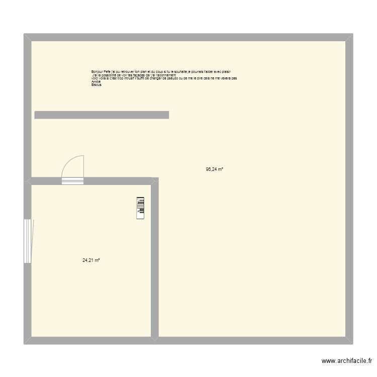 essai1 gil. Plan de 2 pièces et 120 m2