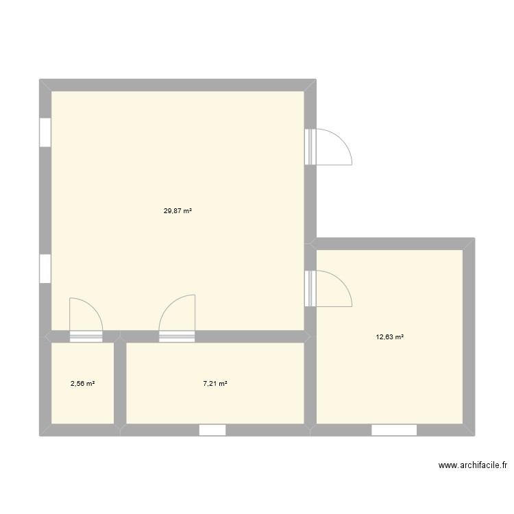 T2 Illkirch. Plan de 4 pièces et 52 m2