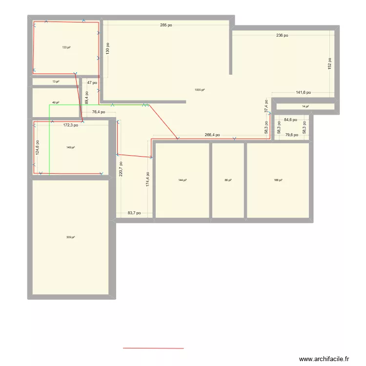 &Eacute;tage Prise. Plan de 10  et 192 m²