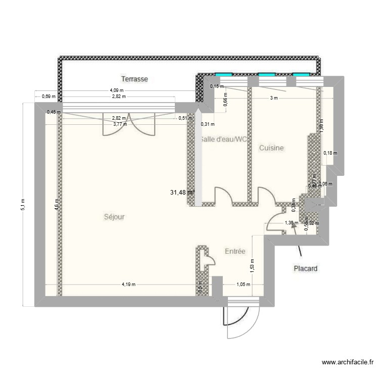 Appt JF Antibes. Plan de 0 pièce et 0 m2