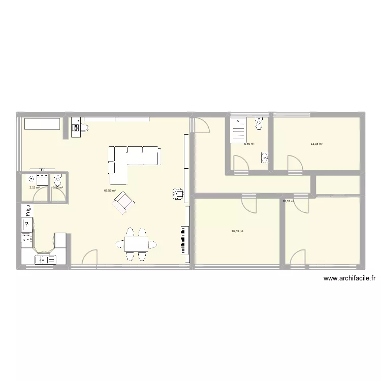 menuiserie. Plan de 7  et 134 m²