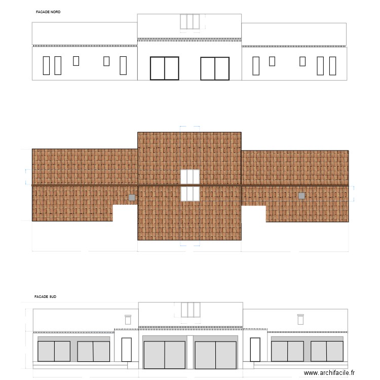 plan de toiture projeté. Plan de 0 pièce et 0 m2