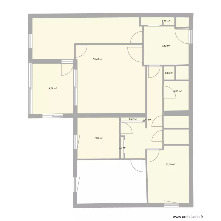 joss1. Plan de 11  et 90 m²