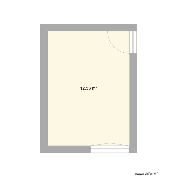 Chambre Alice. Plan de 1 pièce et 12 m2