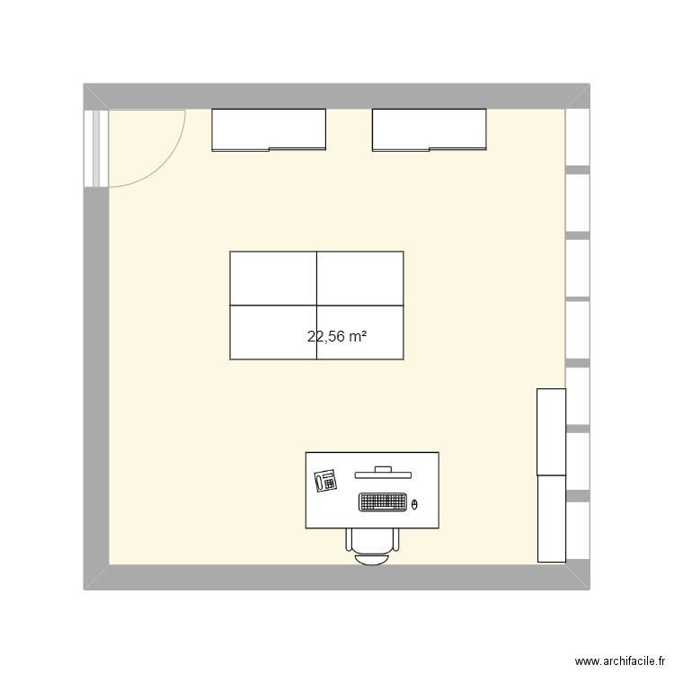 salle formation drap. Plan de 1 pièce et 23 m2