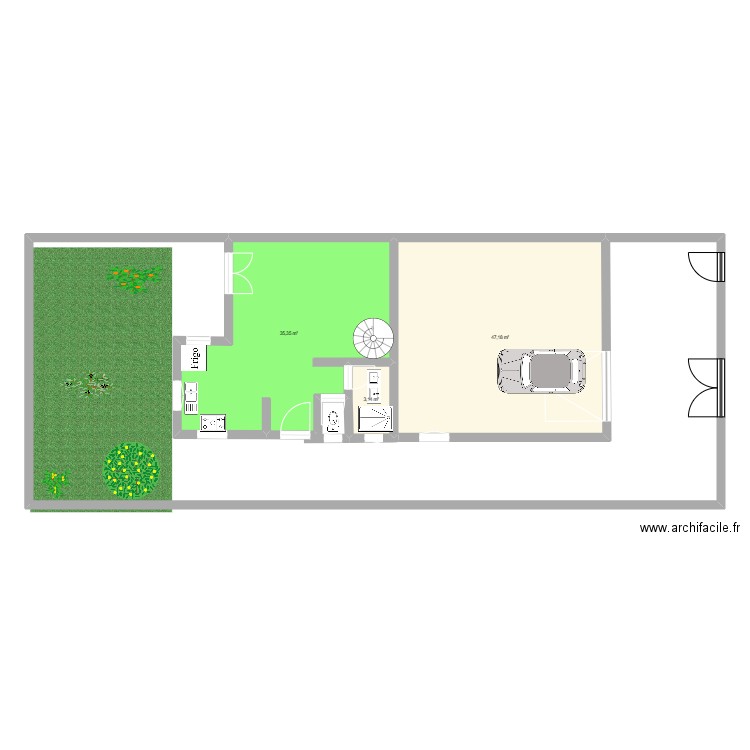 studio2. Plan de 3 pièces et 86 m2