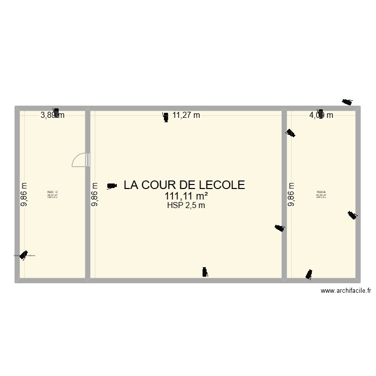 BIBLIOTHEQUE. Plan de 3 pièces et 190 m2