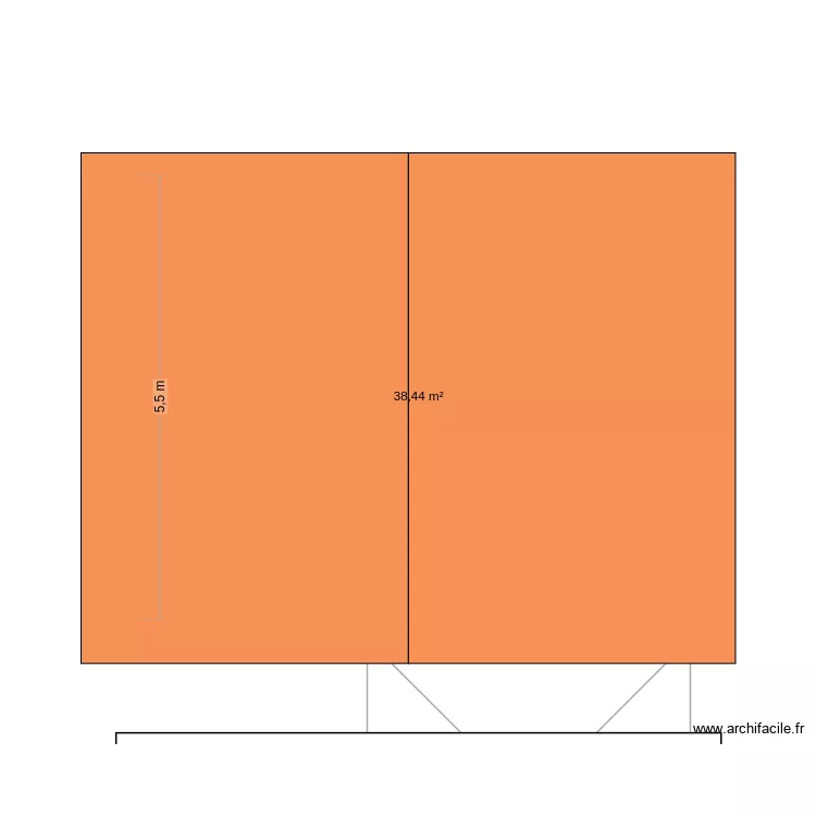 Garage_Fleurac. Plan de 1 pièce et 38 m²